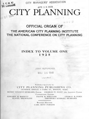 cover image of City Planning: Official Organ of the American City Planning Institute and the National Conference on City Planners